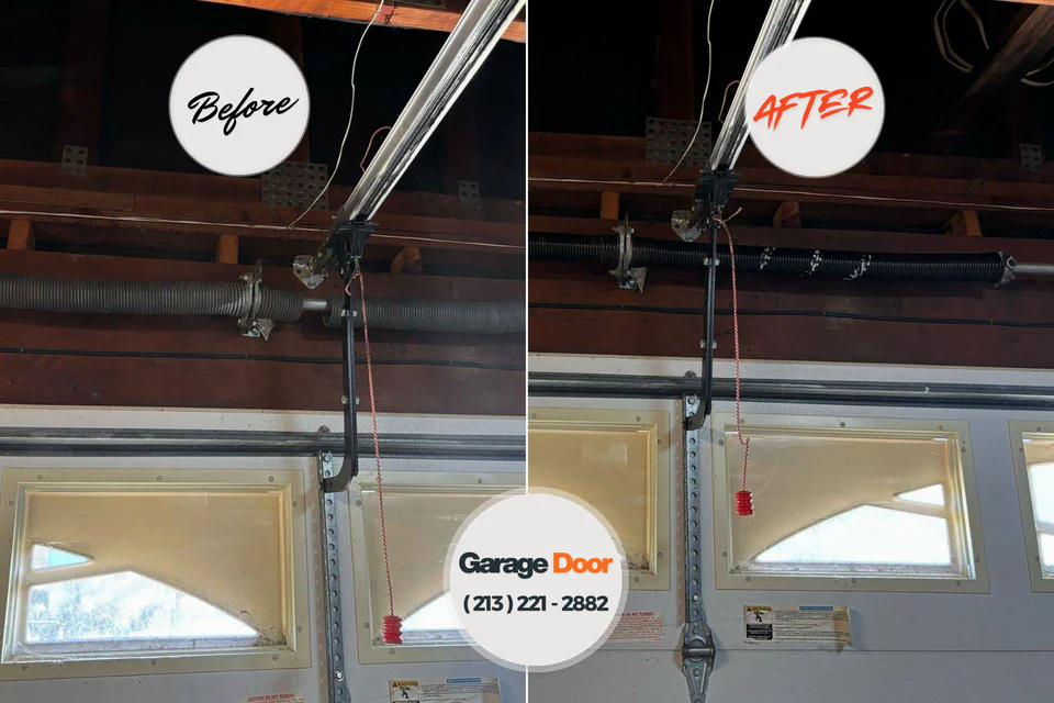 Before and after: garage door repair Danville, KY
